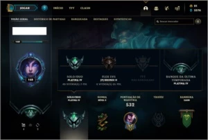 Conta platina 4 com 152 champs e 110 skins ( 5 vitoriosas ) - League of Legends LOL