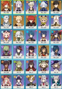 Conta Genshin Ar54 com Mavuika, Citlali, Furina, Neuvilette+