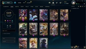 CONTA LOL LEAGUE OF LEGENDS 549 SKINS