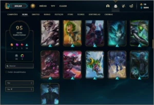 Conta ouro 1 com 150 champs e 95 skins ( 3 Ultimates ) - League of Legends LOL