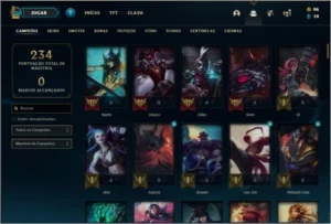 Conta unranked com 51 skins e 122 champs - League of Legends LOL