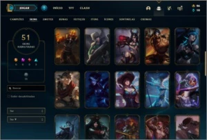 Conta unranked com 51 skins e 122 champs - League of Legends LOL
