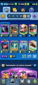 Conta de Clash Royale 6086 troféus, nivel 14 e 6 cartas max