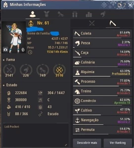 Conta BDO 626 GS 2 Carracas 2 Lendários e Pots Infinitas. - Black Desert