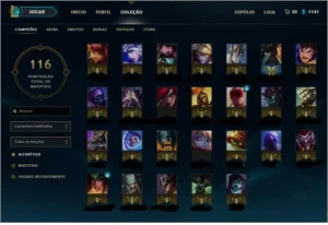 Conta para smurfar, sem rank, nível 33, 26 campeões, 4 skins - League of Legends LOL