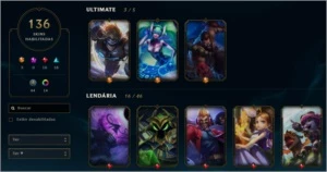 D4 Com mais de 130 skins - League of Legends LOL