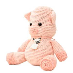 Porco com Pingente em Amigurumi - Artesanato e Personalizados