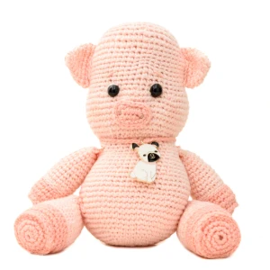 Porco com Pingente em Amigurumi - Artesanato e Personalizados