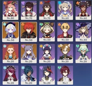 CONTA  AR58- 13 personagens T5 e 7 armas T5 - Genshin Impact