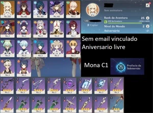 Conta inicial com Kazuha+Mona C1 - Genshin Impact