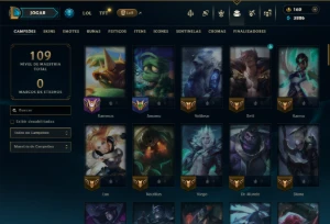 Mestre com 90 Champs e 19 Skins +1 Prestigio - League of Legends LOL