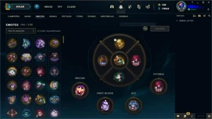 Conta platina 1 da season 2 com TODOS os champs e 213 skins - League of Legends LOL
