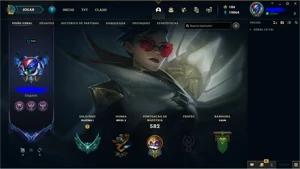Conta platina 1 da season 2 com TODOS os champs e 213 skins - League of Legends LOL