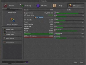 ED lvl 359 ml 100 / EK 171 / RP 135 - Calmera - Tibia