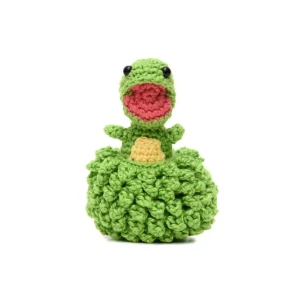 Ovo com filhote de dinossauro verde em amigurumi - Artesanato e Personalizados