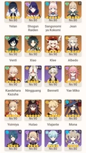 Conta end game AR 56 - Ayaka c1 bis + Eula c1 Bis + Biss - Genshin Impact