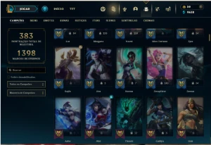 Unranked com TODOS os champs e 412 Skins + 9 Prestigios - League of Legends LOL