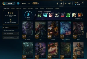 Mestre com 70 Champs e 23 Skins + 5 Vitoriosas - League of Legends LOL