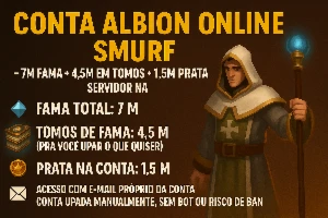 Conta SMURF 7M de fama + 4.5 de fama em Tomo + 1.5M Prata NA - Albion Online