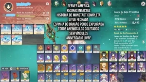 Conta Genshin Impact Xiao + Lança de Jade Primitiva