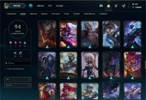 CONTA LVL 335 TODOS OS CAMPEÕES  48 SKIN EPICAS - League of Legends LOL