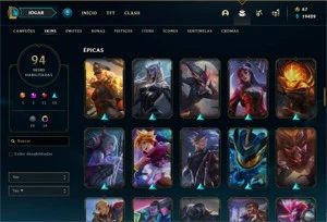 CONTA LVL 335 TODOS OS CAMPEÕES  48 SKIN EPICAS - League of Legends LOL