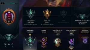 conta platina 1 - League of Legends LOL