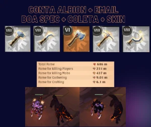 CONTA ALBION + email + Boa spec + Coleta + skin - Albion Online
