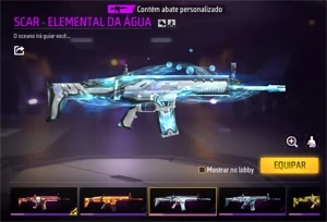 Conta Free Fire Gemada Muitas Skins de Arma LV. 64