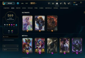 Prata 4 com TODOS os Champs e 269 Skins ( TOP / SUP / JG ) - League of Legends LOL