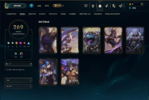 Prata 4 com TODOS os Champs e 269 Skins ( TOP / SUP / JG ) - League of Legends LOL