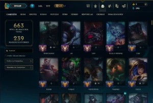 Prata 4 com TODOS os Champs e 269 Skins ( TOP / SUP / JG ) - League of Legends LOL