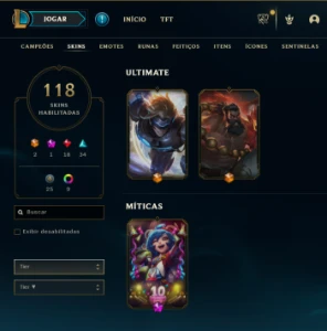 CONTA LOL- LVL 88 - 159 Champions - 118 Skins - FULL ACESSO - League of Legends