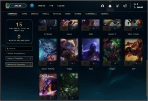 Conta platina 1 com 60% de win rate, 1 skin e 22 champs - League of Legends LOL