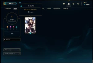 Conta platina 1 com 60% de win rate, 1 skin e 22 champs - League of Legends LOL