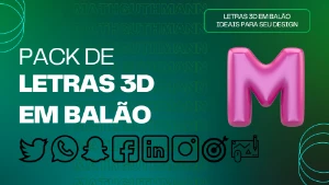 Pack de letras 3D em balão