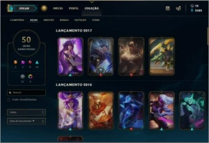 ACC Diamante MUITAS SKINS E CAMPEOES!!ICONES DA SEASON 4 E 5 - League of Legends LOL