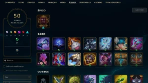 Ferro, Lvl 30, Upada Na Mão, 6 Skins! 50 Campeões, Honra 4 - League of Legends LOL