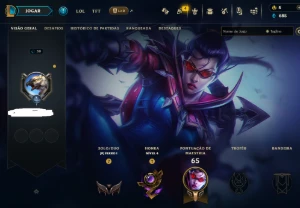 Ferro, Lvl 30, Upada Na Mão, 6 Skins! 50 Campeões, Honra 4 - League of Legends LOL