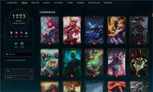 Conta no LOL 1223 skins - PLAT 4 - League of Legends
