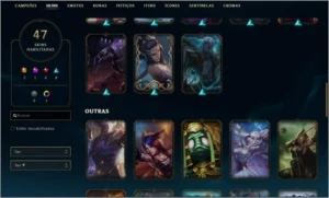 Conta com 47 skins / 2 epicas - League of Legends LOL