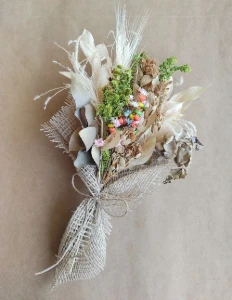 Mini Buque com Flores Desidratadas (25cm) - Artesanato e Personalizados