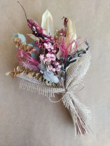 Mini Buque com Flores Desidratadas (25cm) - Artesanato e Personalizados