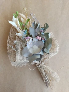 Mini Buque com Flores Desidratadas (25cm) - Artesanato e Personalizados