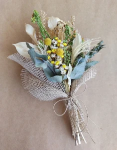 Mini Buque com Flores Desidratadas (25cm) - Artesanato e Personalizados