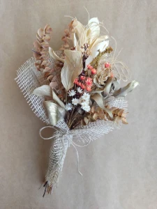 Mini Buque com Flores Desidratadas (25cm) - Artesanato e Personalizados