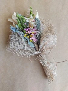 Mini Buque com Flores Desidratadas (25cm) - Artesanato e Personalizados