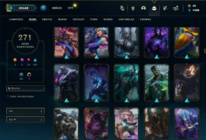 Ouro 4 com TODOS os champs e 273 Skins ( MAIN ADC / JG ) - League of Legends LOL