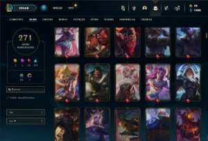 Ouro 4 com TODOS os champs e 273 Skins ( MAIN ADC / JG ) - League of Legends LOL