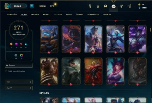 Ouro 4 com TODOS os champs e 273 Skins ( MAIN ADC / JG ) - League of Legends LOL